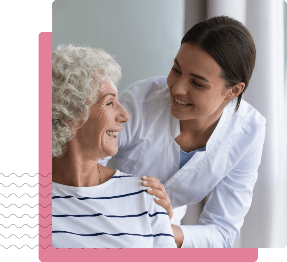 Caregiver helping elderly person